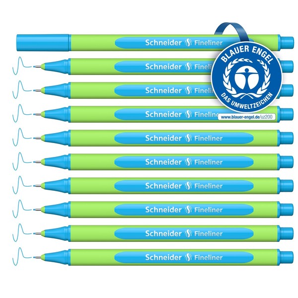 Schneider Schreibgeräte Line-Up, 0.4 mm, Mineral Blue, Pack of 10