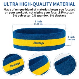 Muztaga Sports Headband -Sweatproof Non-Slip Workout Band | Quick-Dry Breathable Fabric for Pickleball Golf Tennis Gym Running Basketball | Unisex Fitness Accessories