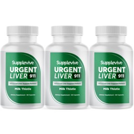 Supplevive Urgent Liver 911 Herbal Liver Support Supplement Liver Cleanse Detox & Repair Formula with Milk Thistle Silymarin Dandelion Root and Artichoke Extract for Liver Health, 60 Capsules (3)
