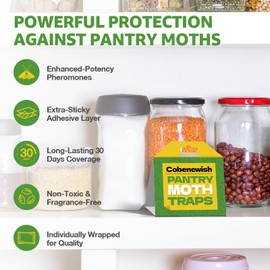 5 Pack Pantry Moth Traps Glue Trap Extra Strength Pheromones Safe and Effective for Food and Cupboard Kill Seed Grain Flour Meal Moths