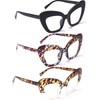 bullabulling 3Pack Oprah style Readers,Blue Light Blocking Computer Cat eye