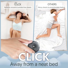 Click Sheet Holders for Adjustable Bed Stop from Slipping Off Single, Twin & Split King Beds, Mattress Straps & Sheet Clips Keeping Sheets in Place Heavy Duty Bedlock Fasteners Secure & Hold Sheets