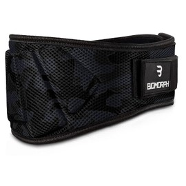 BIOMORPH Neoprene Weight Lifting Belt for Strength Training, Powerlifting, Bodybuilding, Crossfit for Men and Women (Camo Black, M)