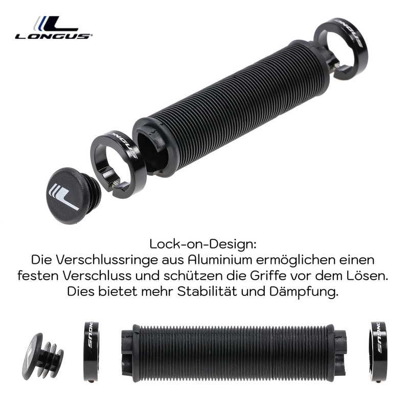 LONGUS Handlebar Grip Loring, SZ, 2 x Double Lockring FA003834001