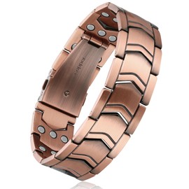 Feraco 3X Strength Copper Magnetic Bracelet for Men - 99.99% Pure Copper with 3800 Gauss Magnets