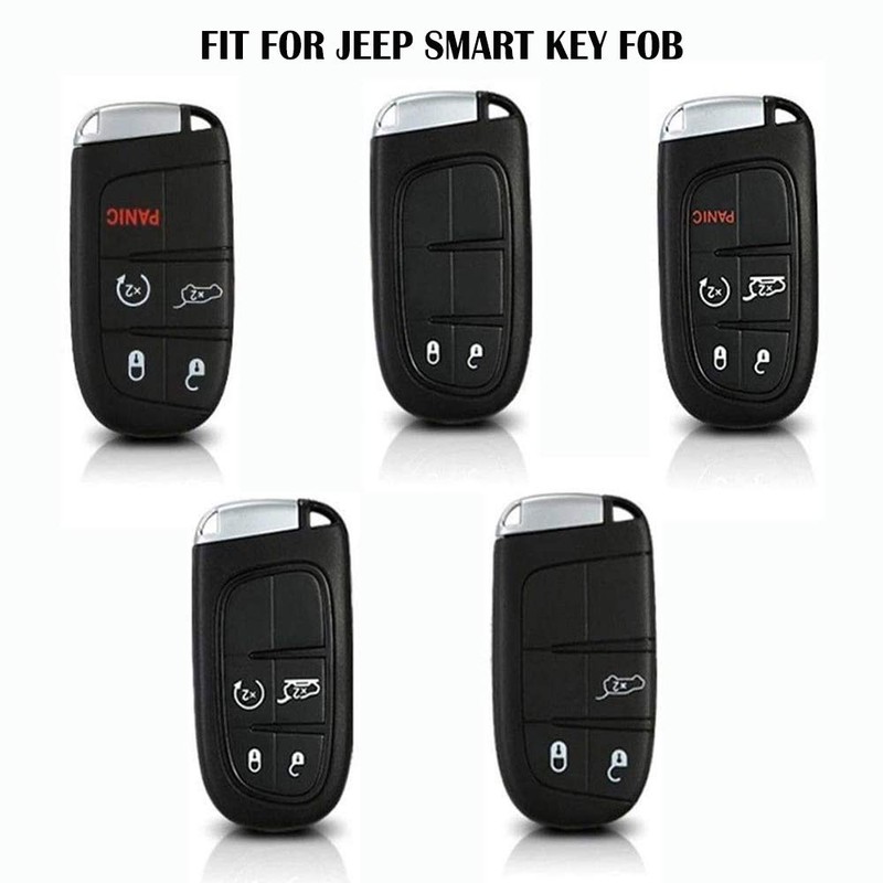 K LAKEY Key Fob Cover,Compatible with Jeep with Alloy Keychain,