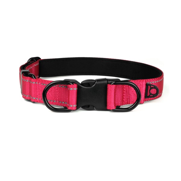 Garwor Reflective Dog Collar with Double D-Ring, Soft Neoprene Padded,
