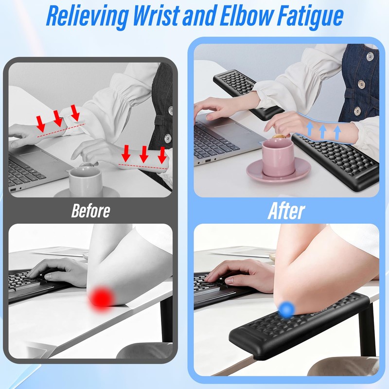 ELZO Desk Elbow Pads (2-Pack) L-Shaped Rest for Desk, Ergonomic