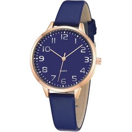 IBSO Women Watches Leather Mesh Strap Round Case Analog Fashion Ladies Wrist Watches (0023 Blue)