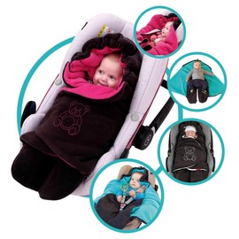 ByBoom Original With Bears Baby Winter Swaddling Blanket, Universal, For Baby Seat, Car Seat Such As Maxi-Cosi, Römer, For Pram, Pushchair or Baby Bed