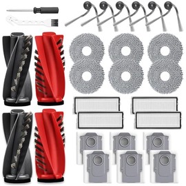 Paquete de 28 accesorios de repuesto para aspiradora robot Roborock Qrevo CurvCurv S5XQrevo EdgeEdge S5AQrevo S5V, 2 pares de cepillos principales, 4 