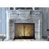 Calidola Flat Fireplace Screen with Doors,Solid Wrought Iron Frame with