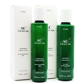Etude AC Clean Up Tea Tree Toner + Fluid 2-piece set / 에뛰드 AC 클린업 티트리 토너+플루이드 2종구성
