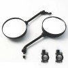 Unbranded 10 mm Black Round Rear View Motorcycle Mirrors Left