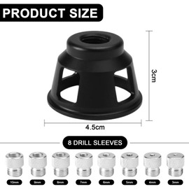 ZOBMIO Drilling Template for Wood and Metal - Precise Drilling Device with Adjustable Drilling Guide, Furniture Construction Dowel Gauge Drill Hole Finder with 3/4/5/6/7/8/9/10 mm Drill Bushing