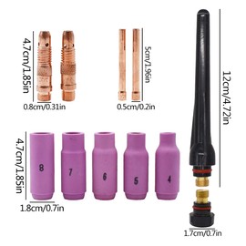 WP-26 TIG Welding Accessories, Tianher 26-Piece Welding Machine Wear Parts Set (Clamping Sleeves + Housing + Ceramic Nozzles) for WP-17 WP-18 WP-26 SR-17 SR-26 TIG Welding Torch