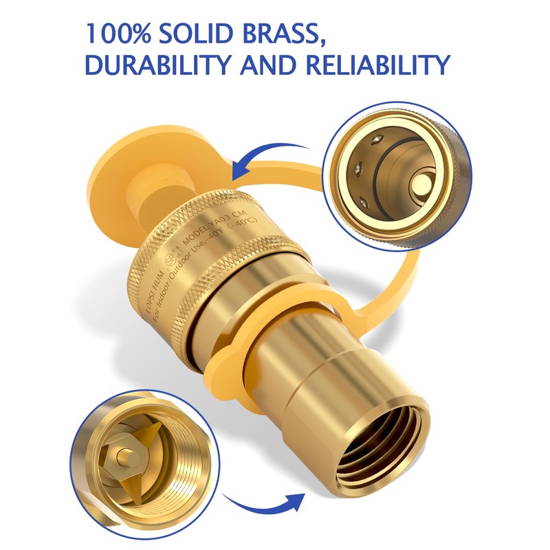 1/2" Natural Gas Quick Connect Fittings Kit – Solid Brass