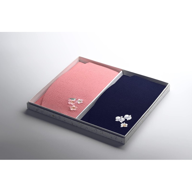 Crepe Reiki Japanese Embroidered Gold Seal Set (Plum / Orchid)