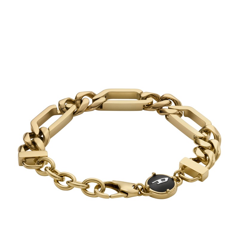 Diesel Men's Gold-Tone Stainless Steel Chain Bracelet (Model: DX1471710)