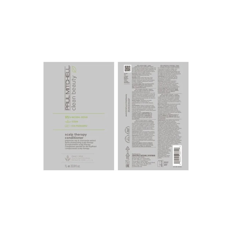 Paul Mitchell Clean Beauty - Acondicionador De Terapia Para