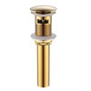 Bathroom Sink Drain Stopper with Overflow Gold Luxury Brass Pop