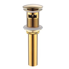 Bathroom Sink Drain Stopper with Overflow Gold Luxury Brass Pop Up Drain Stopper with Overflow Push Bottom Pop Up Drain Lavatory Drain Assembly