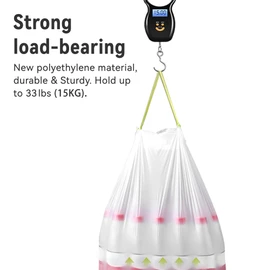 Ninestars Extra Strong White Trash Bags with Drawstring, Multiple Sizes 90 Count, Kitchen Drawstring trash bags 90 Trash Bags (21 gallon 90 ct)