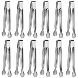 Small Serving Tongs,Ice Tongs,Sugar Tongs,Kitchen Tiny Tongs for Appetizers,12 PCS(6 Inch)