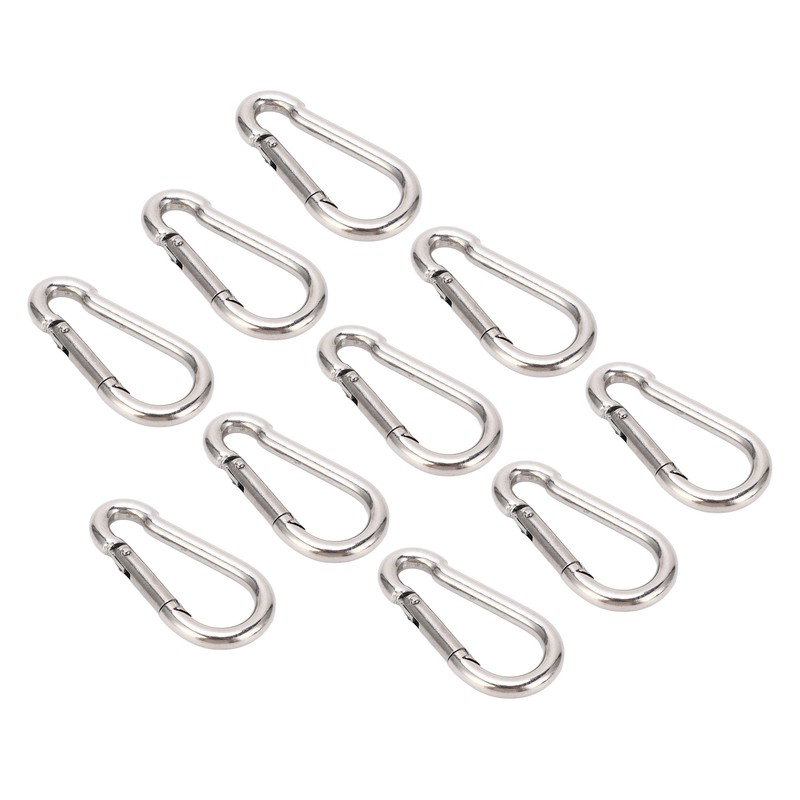 10Pcs Carabiner Clip Spring Snap Hook Heavy Duty Quick Link