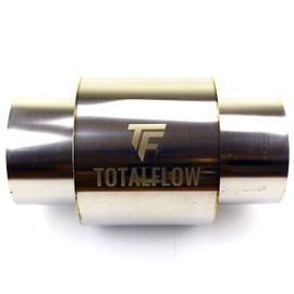 TOTALFLOW 22521 Straight Through Universal Exhaust Muffler | 304 Stainless Steel | 4 Inch Inner Diameter Inlet/Outlet | Diesel Exhaust Muffler