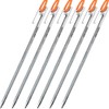 Soomloom Titanium Pegs with Fixed Rope for Tents, Tarps, 11.8