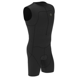 DHERA Men's Trisuit Triathlon padded sleeveless suit Duathlon Running Swimming Cycling skin suit (Colour-Black, Size-XL)