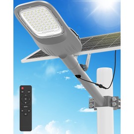 Engrepo Solar Street Light Outdoor, 20000LM Solar Parking Lot Lights Commercial Dusk to Dawn Outside, IP65 Waterproof Security Led Flood Light with Remote Control for Street, Court, Barn, Yard.