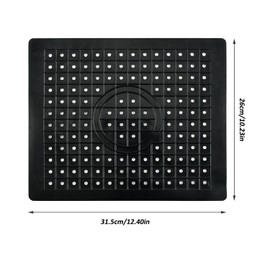 Fyihoxi Dish Drying Mat, 31.5 x 25 cm, Sink Mat, Black, Kitchen Sink Mat, Shoe Mat, Drip Mat, Rubber for Kitchen and Sink