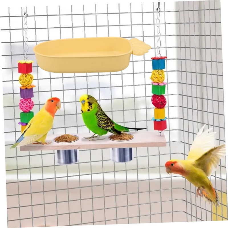 Totority Bird Bath for Cage Parrot Bathing Tub Small Bird
