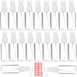 Spray Bottle, 2oz/50ml Small Plastic Fine Mist Spray Bottles, Mini Empty Travel Bottles with Funnels and Labels 20 Pack