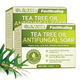 Tea Tree Soap For Face & Body  Athlete's Foot Tinea Folliculitis Ringworm Jock Itch - Pack Of 2:_2 Pack