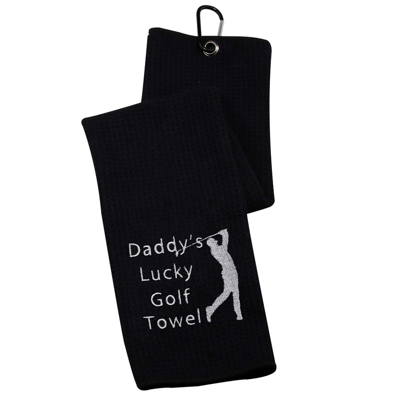 Dad Golf Towel Embroidered Golf Towel Gift Daddy’s Lucky Golf