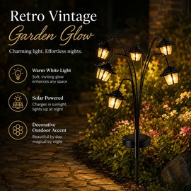 Solar Hanging Lanterns for Outdoor Decor – 4-Pack Warm White Lights with Shepherd Hooks for Garden, Patio & Yard
