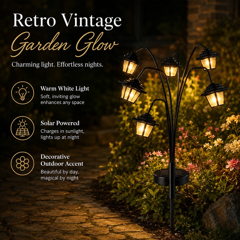 Solar Hanging Lanterns for Outdoor Decor – 4-Pack Warm White