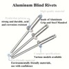 Peyarlie 100pcs 1/8"" x 1/2"" Blind Rivets Aluminum Blind Rivets