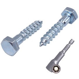 (Pack of 50) DIN 571 Galvanised Steel Hexagon Wood Screws M8 x 30 mm Rail Screws Hex Bolt Lag Screw Hex Head (50, M8 x 30 mm)