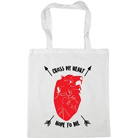 Hippowarehouse Cross my heart and hope to die Tote Shopping Gym Beach Bag 42cm x38cm, 10 litres