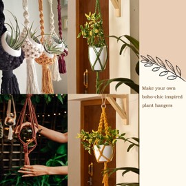 3 Pack Macrame Cord 3mm x100m Cotton Cord - 4 Strand Twisted Natural Cord for Wall Hanging, Plant Hangers, Crafts, Knitting(Beige+Blackish Green+Flower Green)