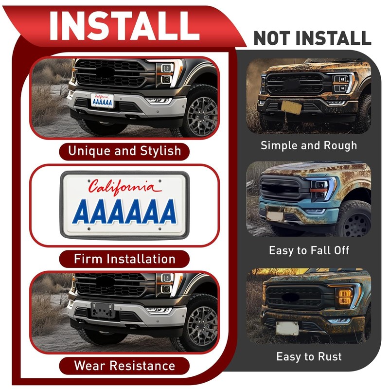 JMTAAT Front License Plate Frame Bracket Compatible with 2021-2023 Ford