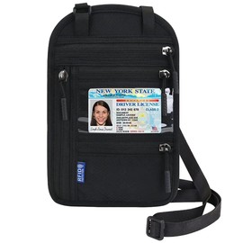 Lumbor37 Funda para Pasaporte, Portafolios de Viaje con Bloqueo RFID, Porta Pasaporte y Visa, Organizador de Documentos de Viaje Portátil (Negro)
