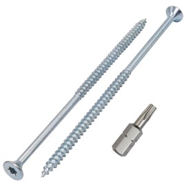SKIR'CO Pack of 60 Galvanised Steel Wood Screws 5.0 x 120 mm Torx Countersunk Chipboard Screws Partial Thread