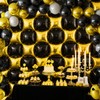 25 Pcs Black and Gold Balloons, Huge Square Foil Balloons