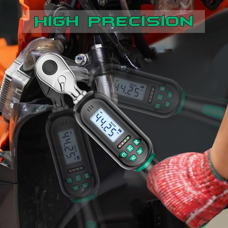 KOEORWS 3/8 Inch Drive Digital TorqueWrench, 2.21-44.25Ft.lb/3-60N.m, Electronic Torque Wrench
