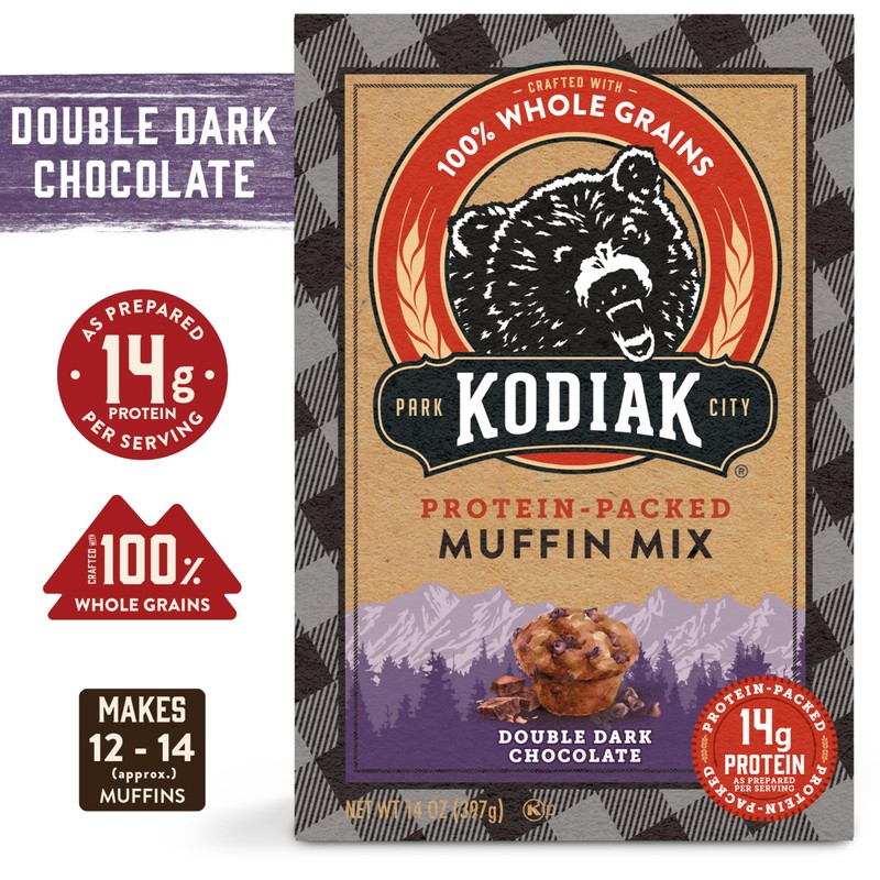 Kodiak Cakes Power Bake Muffin Mix, Double Dark Chocolate, 14